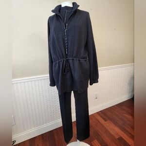 St. John Sport By Marie Gray Black Knit Set